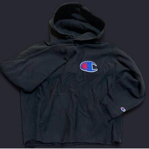 Champion Black Pullover with Iconic Logo